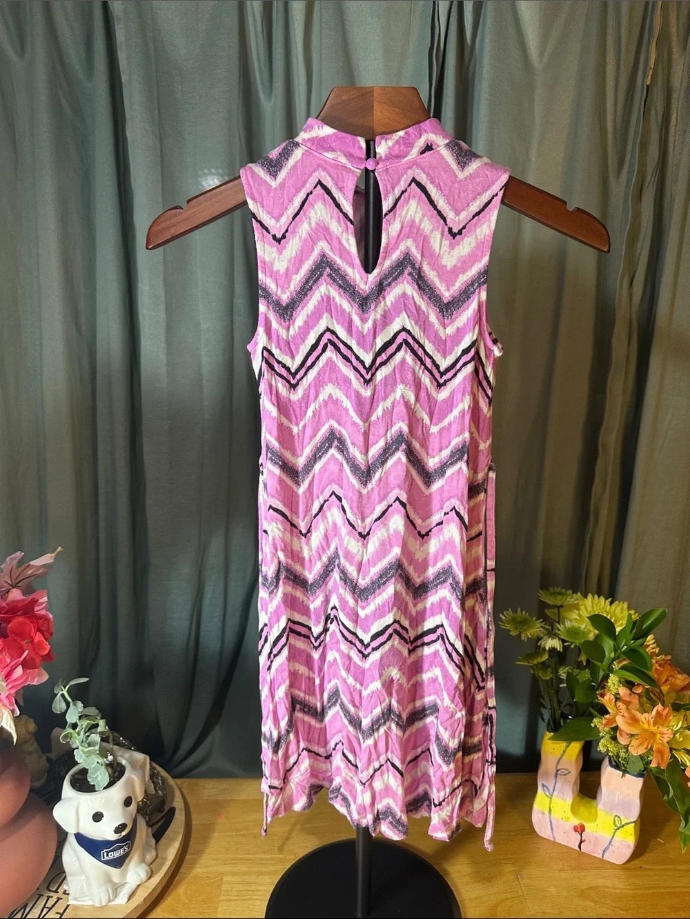 🎉Justice Pink Chevron Mock-Neck Dress B214